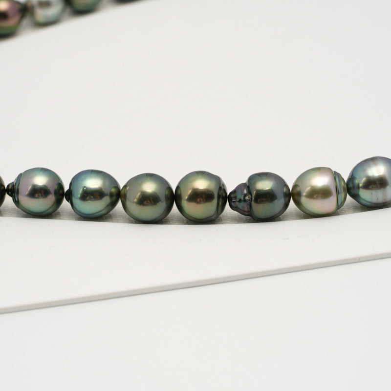 37pcs "High Luster" Multicolor 9-11mm - SB AAA/AA Quality Tahitian Pearl Necklace NL1562 HL3