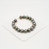 18pcs "High Luster" Green Cherry 9-10mm - SR/NR AAA/AA Quality Tahitian Pearl Bracelet BR2212 OR10