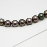 46pcs Brown 8-10mm - SR/NR AAA Quality Tahitian Pearl Drilled Necklace NL1575 CMP4