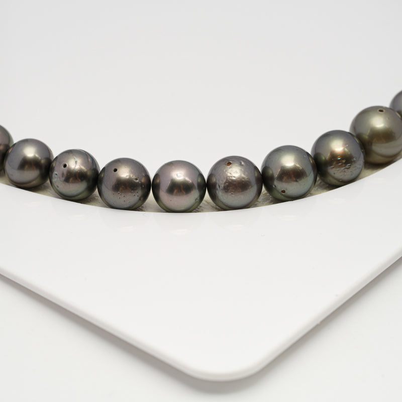 49pcs Brown 8-10mm - SR/NR AA/A Quality Tahitian Pearl Drilled Necklace NL1586 CMP4