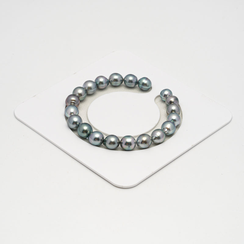 20pcs Silver Mix 8-9mm - SB AAA/AA Quality Tahitian Pearl Bracelet BR2234 HL3