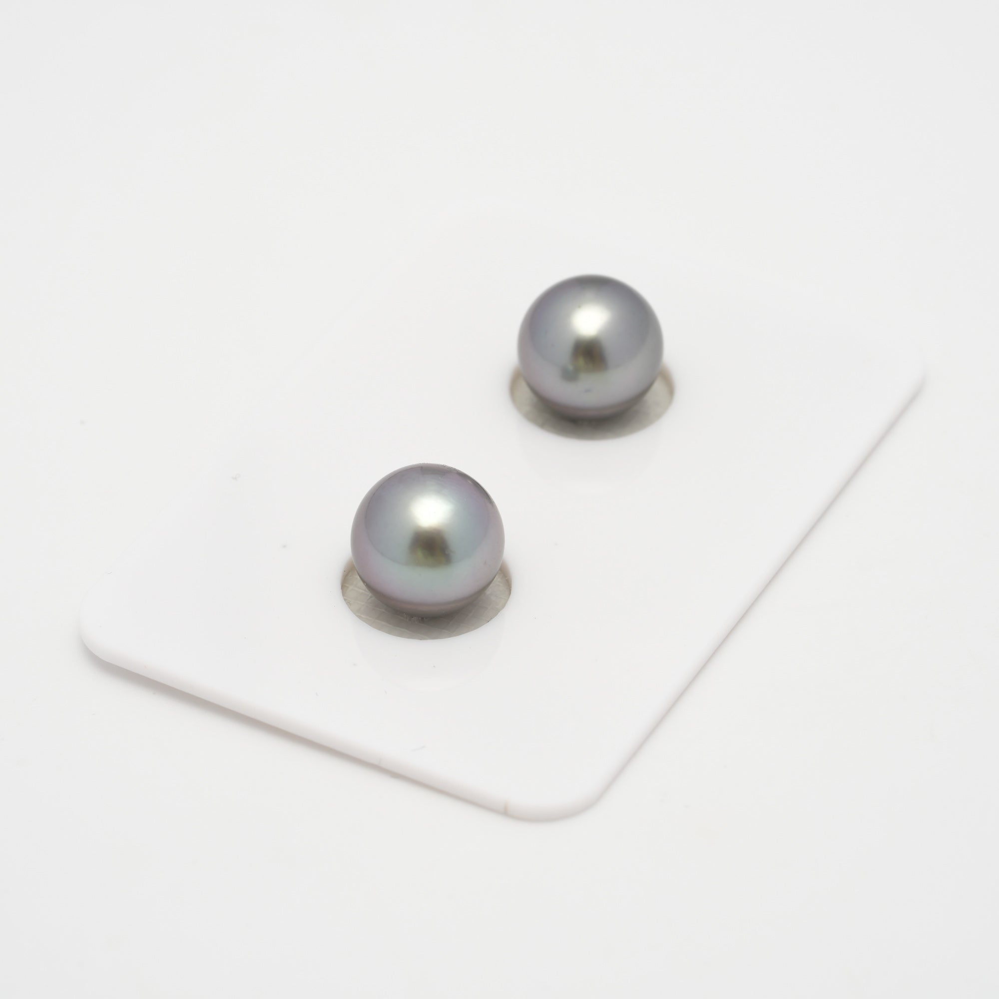 2pcs "High Luster" Light Cherry 9.2mm - RSR AAA/AA Quality Tahitian Pearl Pair ER1585 A101