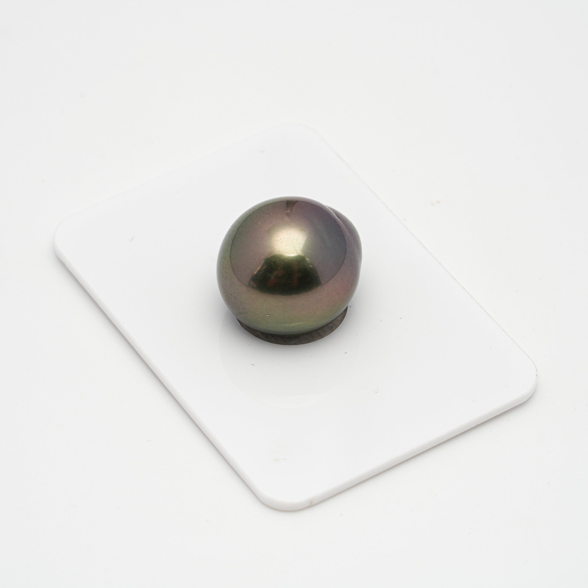 1pcs "Top Luster" Green 14.7mm - DROP TOP Quality Tahitian Pearl Single LP1764