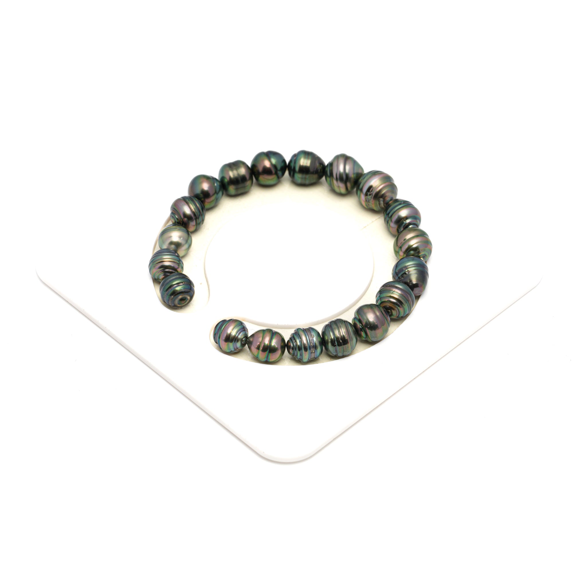 19pcs Green 8-10mm - CL AAA/AA Quality Tahitian Pearl Bracelet BR2247 THMIX2