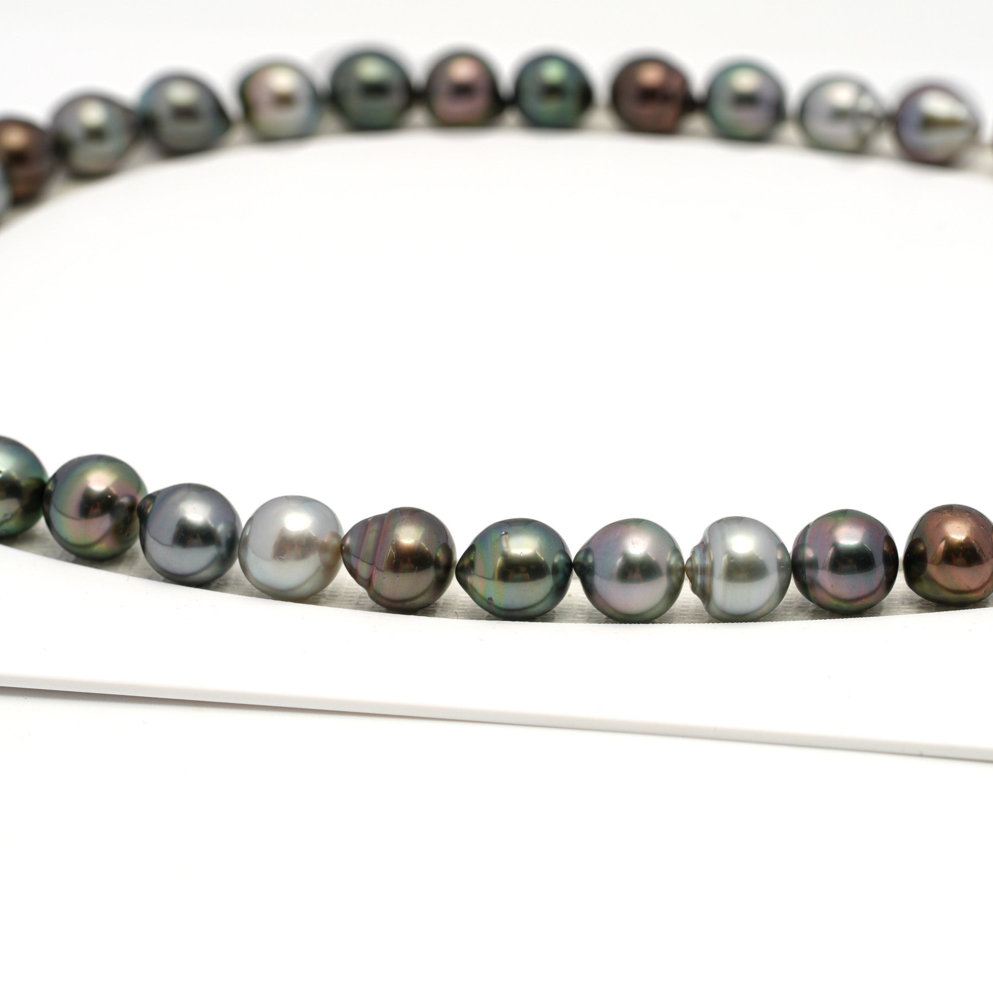 42pcs "High Luster" Multicolor 8-10mm - SB AAA/AA Quality Tahitian Pearl Necklace NL1671 HL4