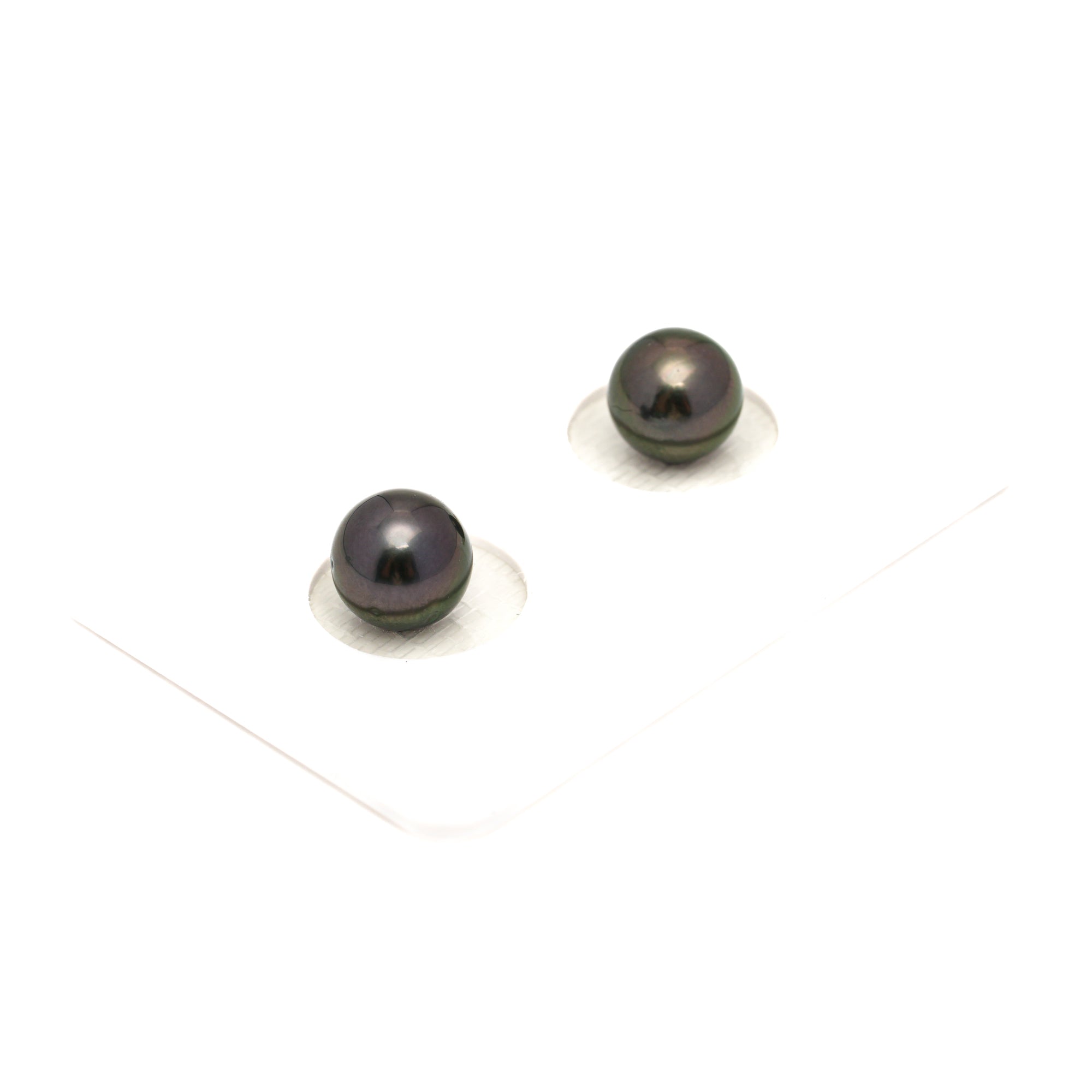 2pcs Green 7.8-7.9mm - RSR AAA/AA Quality Tahitian Pearl Pair ER1790 NG19