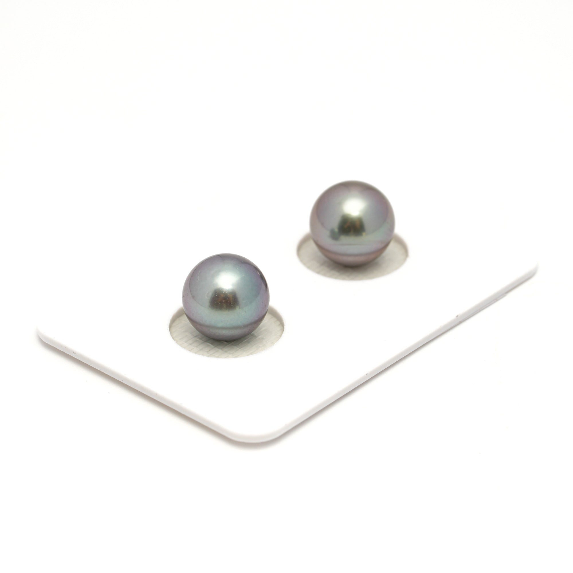 2pcs "Top Luster" Light Mix 9.3-9.5mm - RSR AAA Quality Tahitian Pearl Pair ER1755 OR13