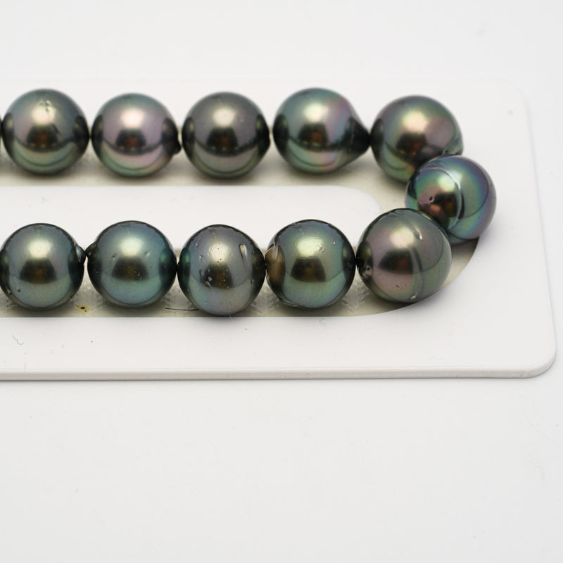 35pcs Green Mix 11-13mm - SB AAA/AA Quality Tahitian Pearl Necklace NL1497 THMIX2