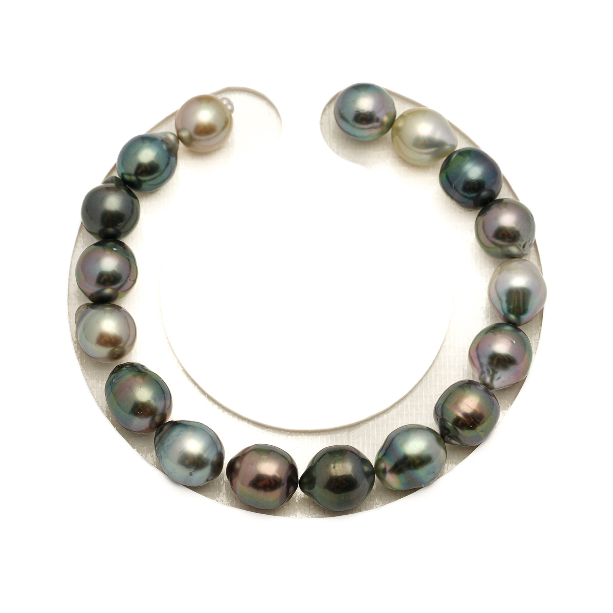 17pcs "Mid Luster" Multicolor 8-9mm - SB AAA/AA Quality Tahitian Pearl Bracelet BR2496 LP2