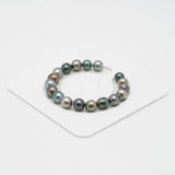 18pcs Multicolor 8-10mm - CL/SB AAA/AA Quality Tahitian Pearl Bracelet BR2017 OR7