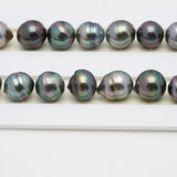 43pcs "High Luster" Green Mix 9mm - CL AAA/AA Quality Tahitian Pearl Necklace NL1415 OR7