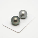 2pcs Light Green 14.8mm - RSR AAA Quality Tahitian Pearl Pair ER1538 THMIX3