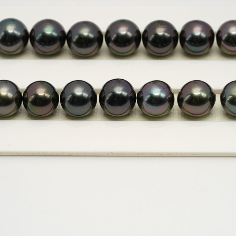 41pcs "High Luster" Dark Purple 8-11mm - SR/NR AAA Quality Tahitian Pearl Necklace NL1537 OR6