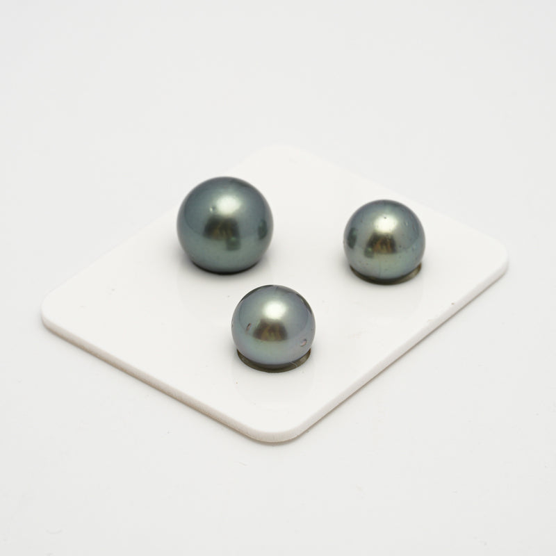 3pcs Blue 11.3-13.7mm - SR AAA Quality Tahitian Pearl Trio Set ER1564 THMIX2