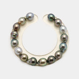 16pcs Green Mix 9-10mm - CL/SB AAA/AA Quality Tahitian Pearl Bracelet BR2209 HL3