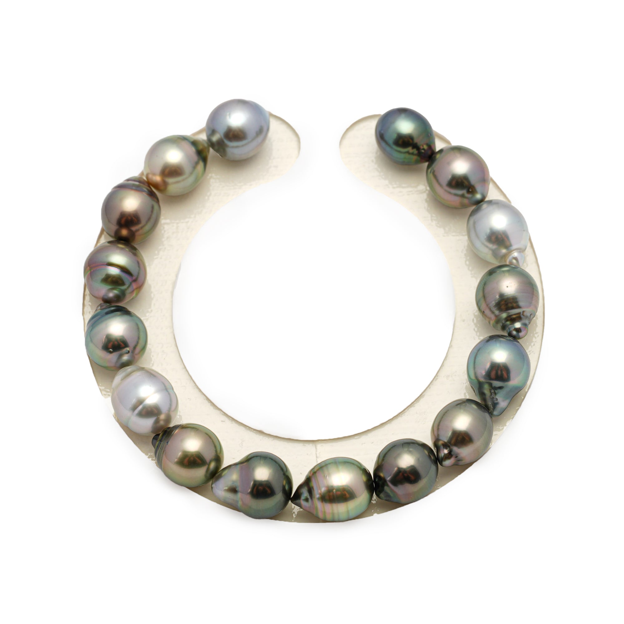 16pcs Green Mix 9-10mm - CL/SB AAA/AA Quality Tahitian Pearl Bracelet BR2209 HL3