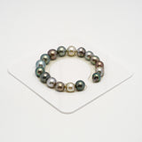 17pcs "High Luster" Multicolor 9-11mm - SB/NR AAA/AA Quality Tahitian Pearl Bracelet BR2191 HL3