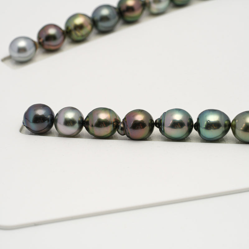 37pcs "High Luster" Multicolor 9-11mm - SB AAA/AA Quality Tahitian Pearl Necklace NL1562 HL3