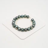 19pcs Blue Green 8-10mm - SR/NR AAA Quality Tahitian Pearl Bracelet BR2223 OR10