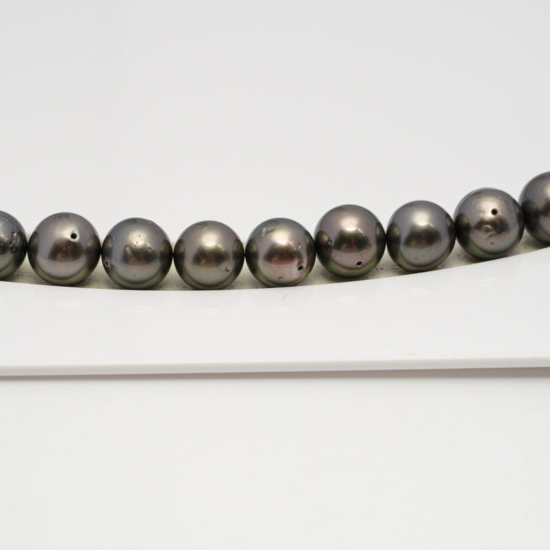 49pcs Brown 8-10mm - SR/NR AA/A Quality Tahitian Pearl Drilled Necklace NL1586 CMP4