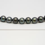 38pcs Dark 11-12mm - SR/NR AA/A Quality Tahitian Pearl Necklace NL1625 THMIX3