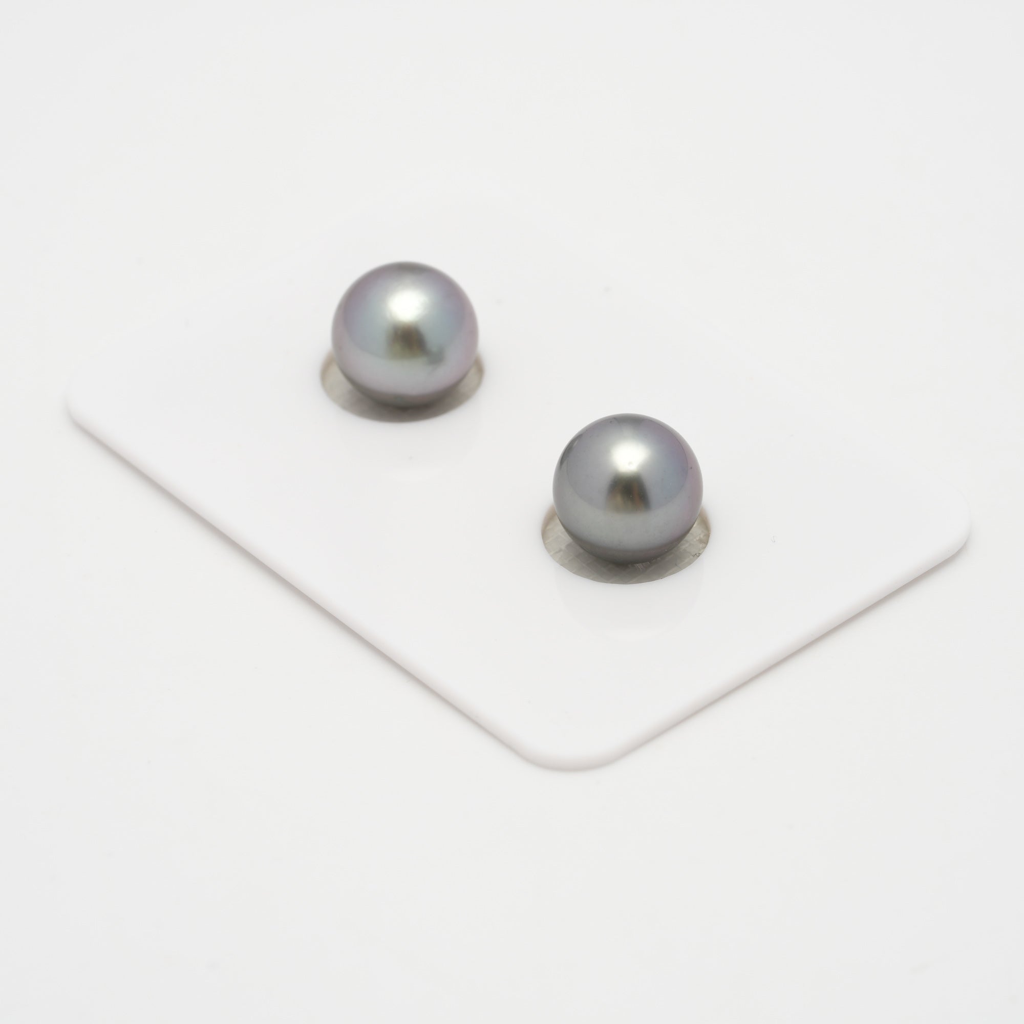 2pcs "High Luster" Light Cherry 9.2mm - RSR AAA/AA Quality Tahitian Pearl Pair ER1585 A101