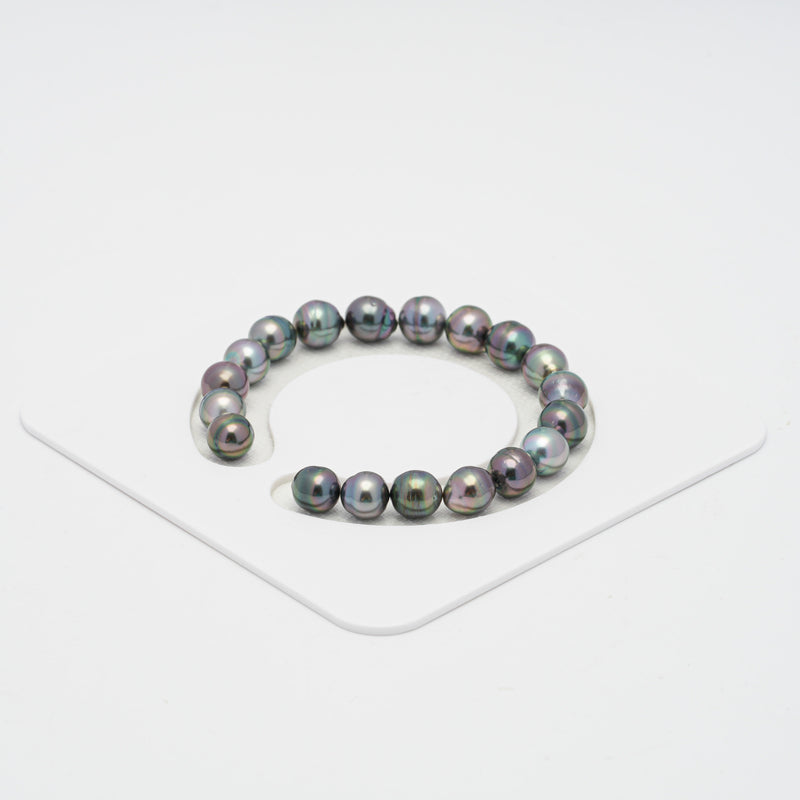 19pcs Multicolor 8mm - SB AAA/AA Quality Tahitian Pearl Bracelet BR2037 OR7