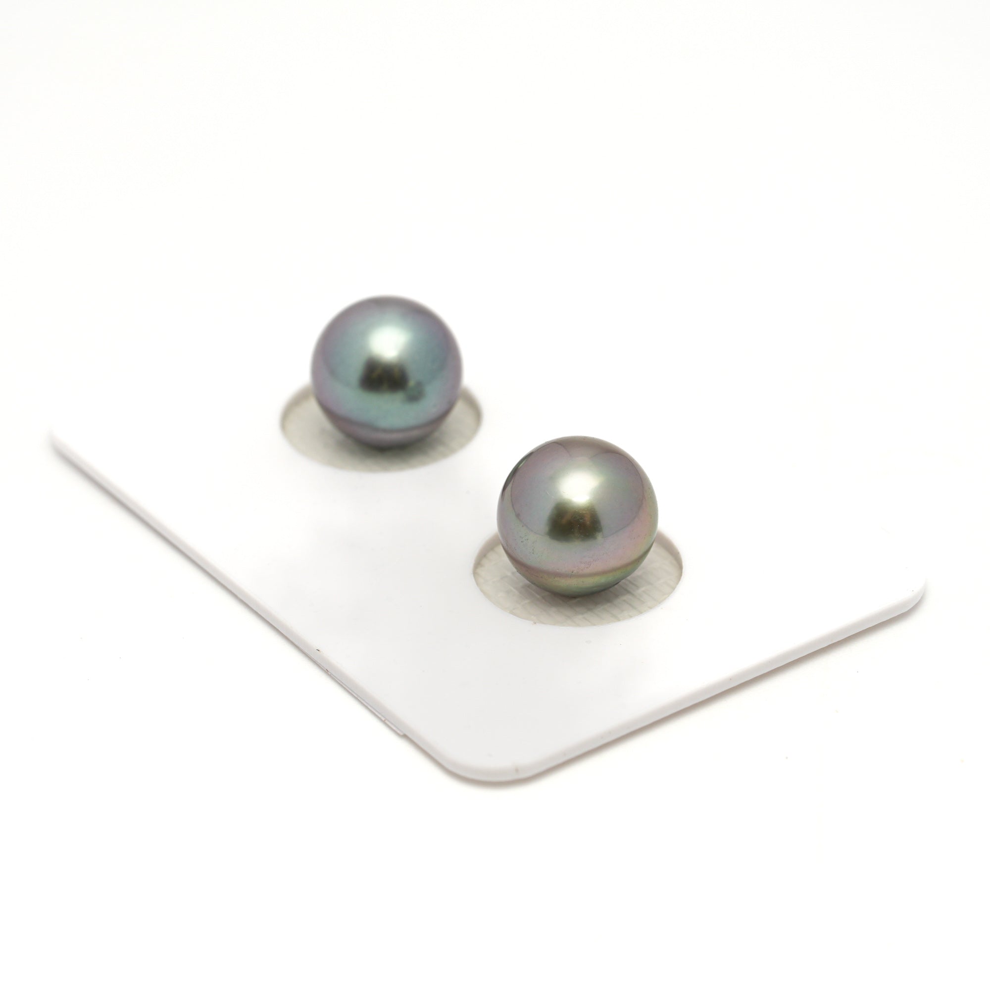 2pcs "Top Luster" Light Mix 9.3-9.5mm - RSR AAA Quality Tahitian Pearl Pair ER1755 OR13
