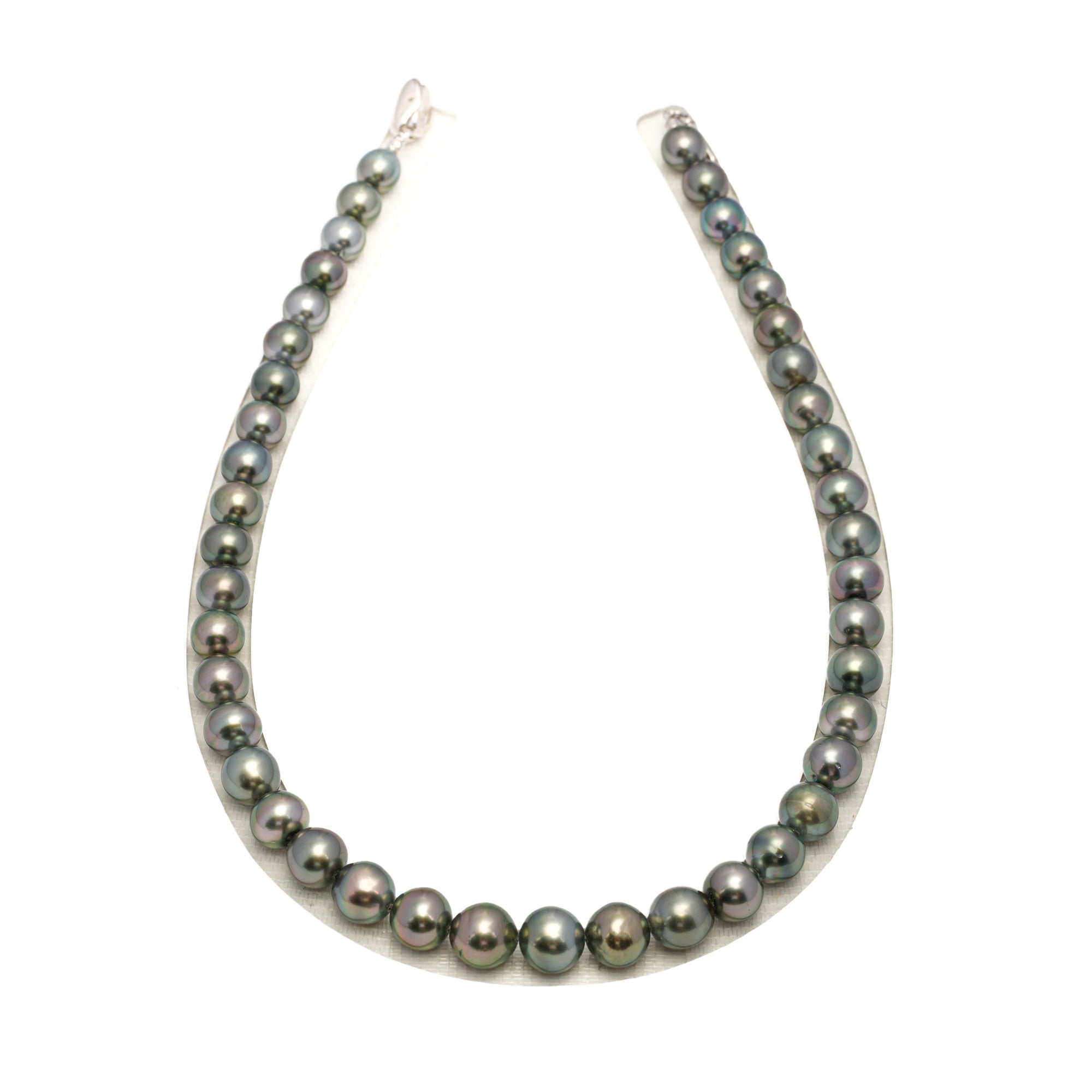43pcs Light Green 8-11mm - NR AAA/AA Quality Tahitian Pearl Drilled Necklace NL1738 WF1