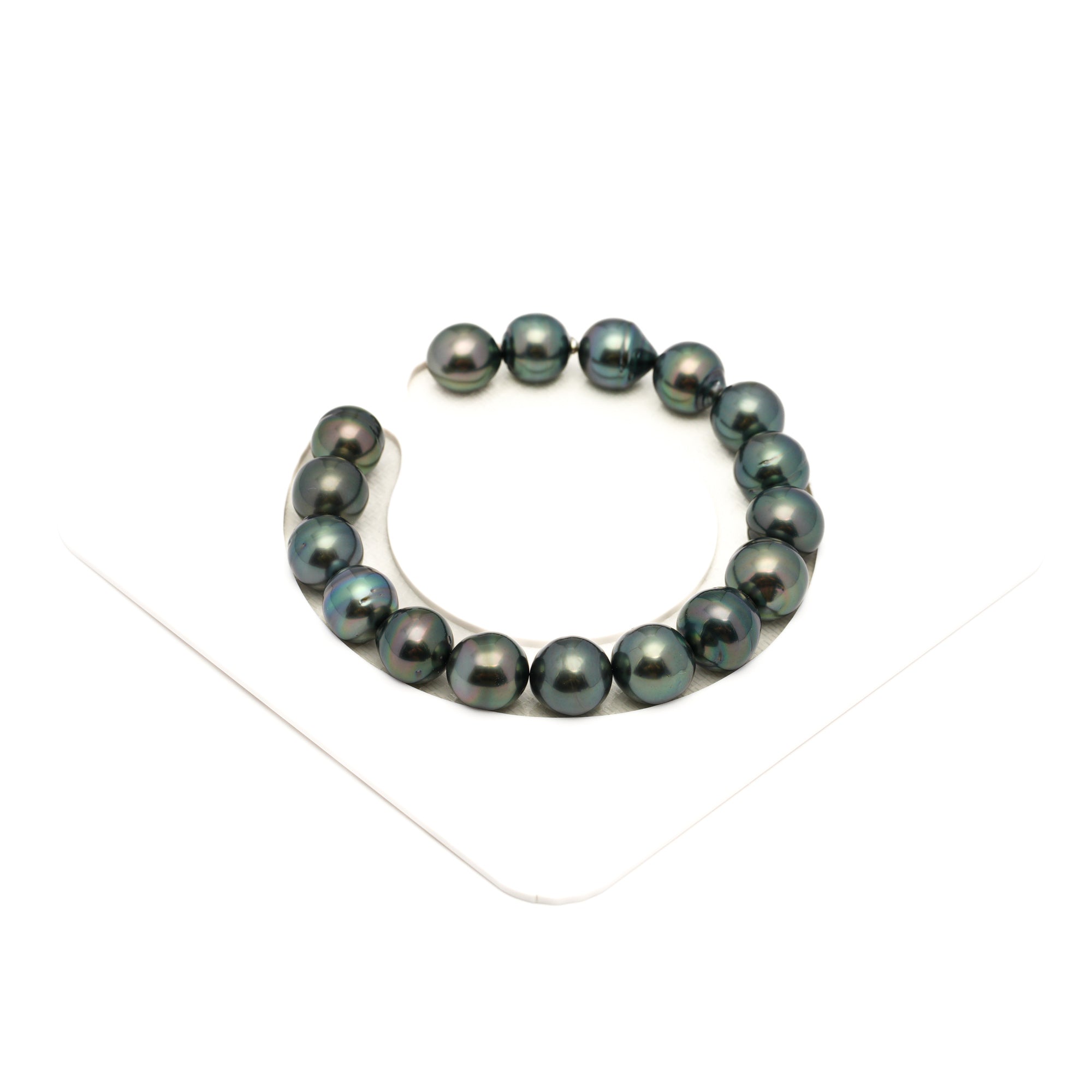 17pcs Dark Green 9-11mm - SB AAA/AA Quality Tahitian Pearl Bracelet BR2440 LP1