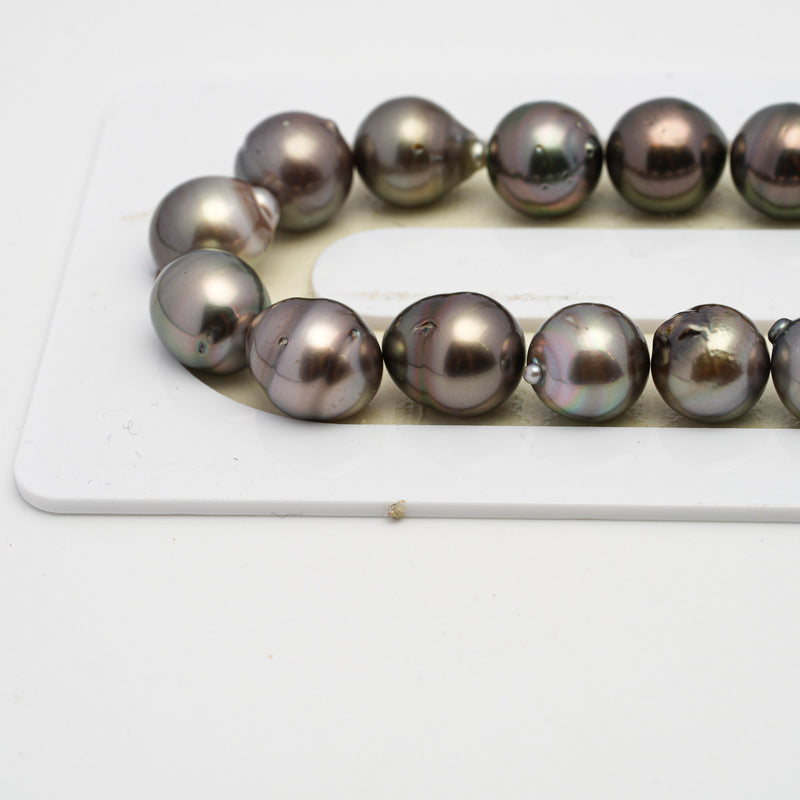 42pcs Brown 8-10mm - CL/SB AA/AAA Quality Tahitian Pearl Necklace NL1521 THMIX2