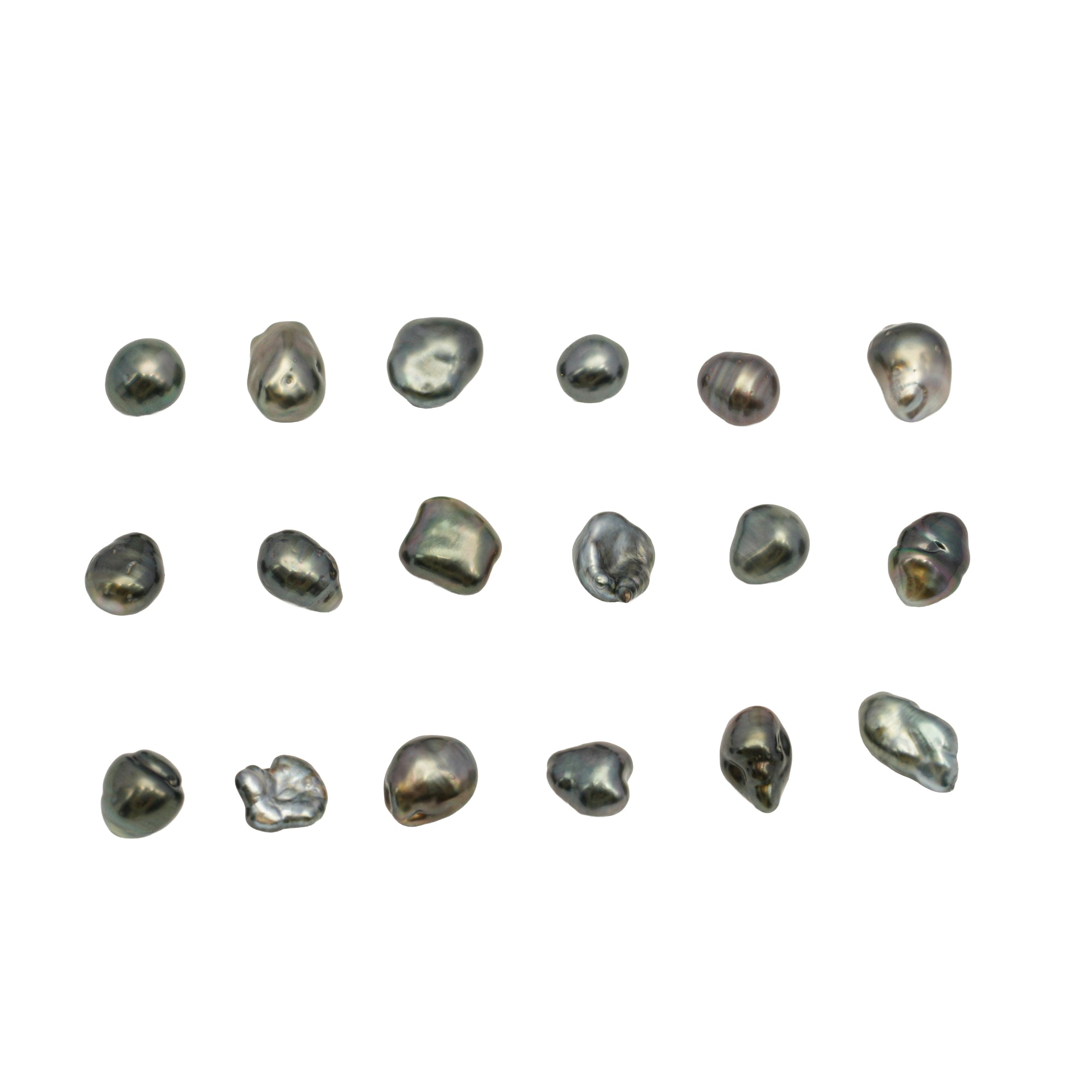 18pcs "High Luster" Green Mix 5-6mm - 8.4g KESHI AAA Quality Tahitian Pearl Keshi MP555 CM3
