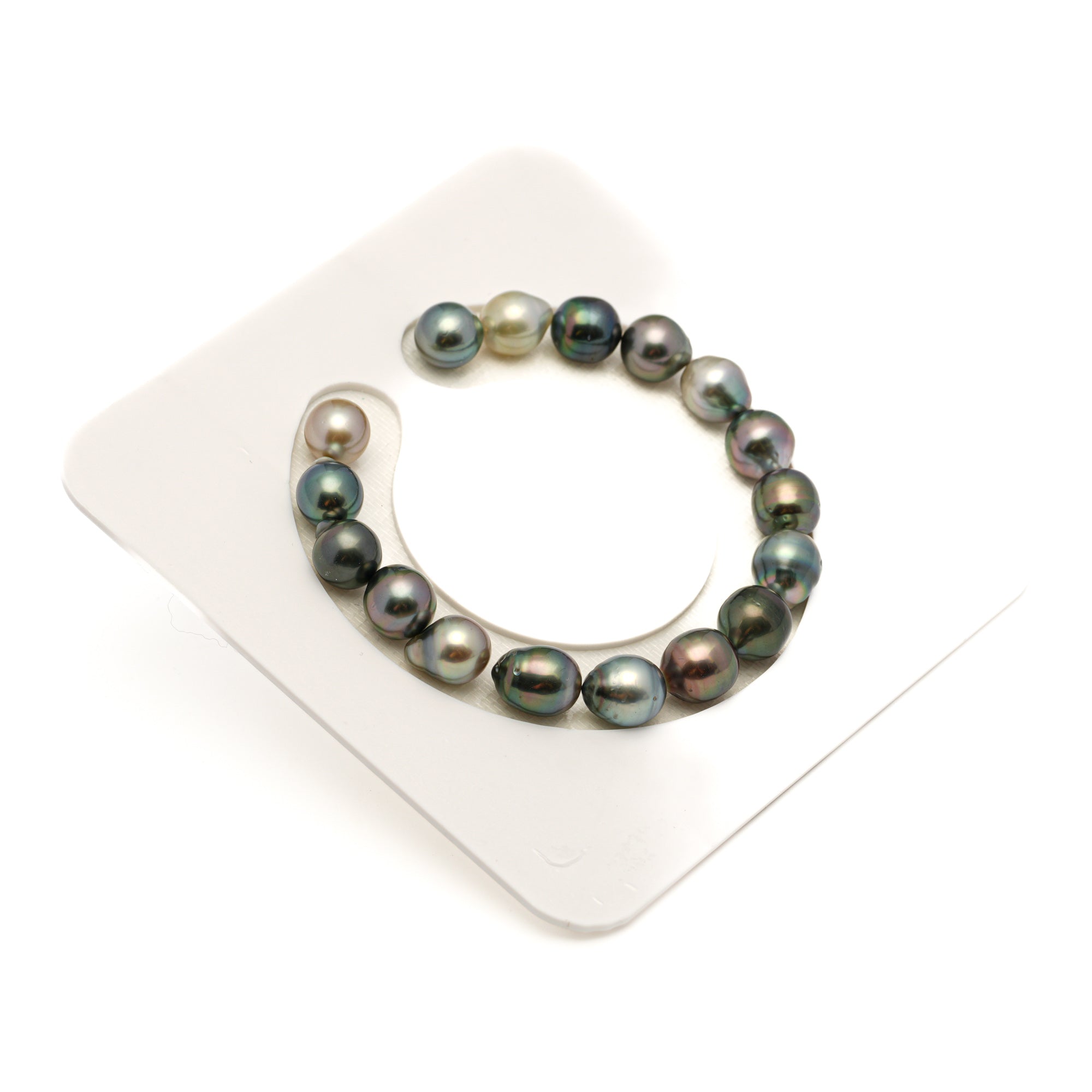 17pcs "Mid Luster" Multicolor 8-9mm - SB AAA/AA Quality Tahitian Pearl Bracelet BR2496 LP2