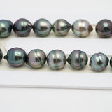 43pcs "High Luster" Green Mix 9mm - CL AAA/AA Quality Tahitian Pearl Necklace NL1415 OR7