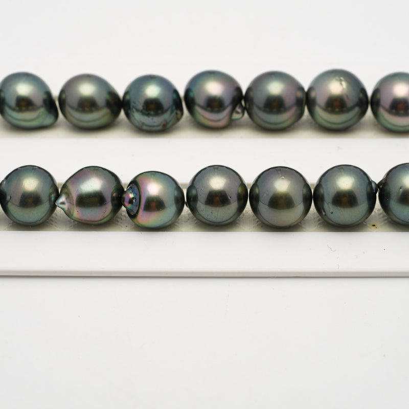 35pcs Green Mix 11-13mm - SB AAA/AA Quality Tahitian Pearl Necklace NL1497 THMIX2