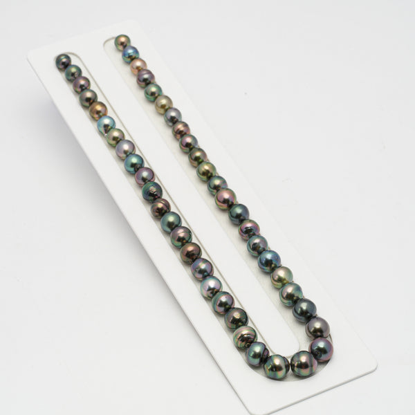 45pcs "Top Luster" Multicolor 8-10mm - SB AAA/AA Quality Tahitian Pearl Necklace NL1435 OR8