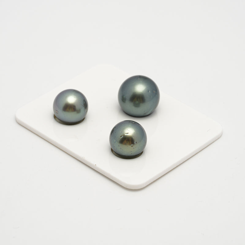 3pcs Blue 11.3-13.7mm - SR AAA Quality Tahitian Pearl Trio Set ER1564 THMIX2