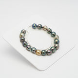 18pcs "High Luster" Multicolor 8-10mm - CL AAA/AA Quality Tahitian Pearl Bracelet BR2092 OR8