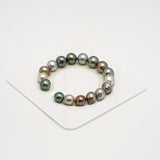 17pcs "High Luster" Multicolor 9-11mm - SB/NR AAA/AA Quality Tahitian Pearl Bracelet BR2191 HL3