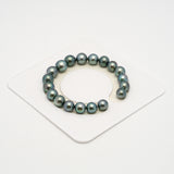 19pcs Blue Green 8-10mm - SR/NR AAA Quality Tahitian Pearl Bracelet BR2223 OR10