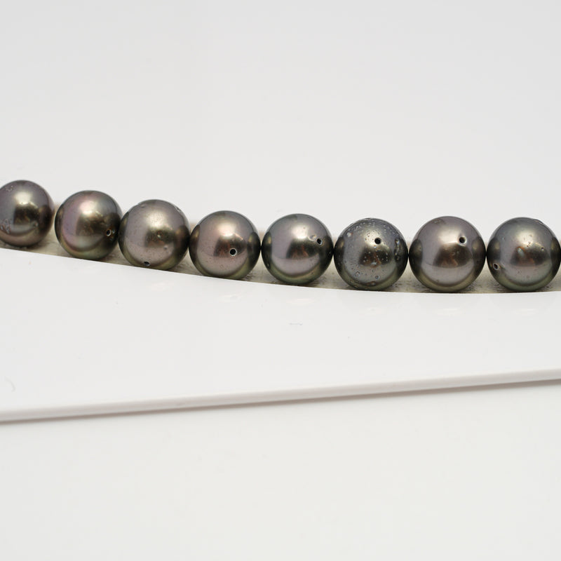 49pcs Brown 8-10mm - SR/NR AA/A Quality Tahitian Pearl Drilled Necklace NL1586 CMP4