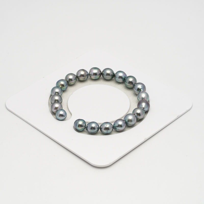 20pcs Silver Mix 8-9mm - SB AAA/AA Quality Tahitian Pearl Bracelet BR2234 HL3