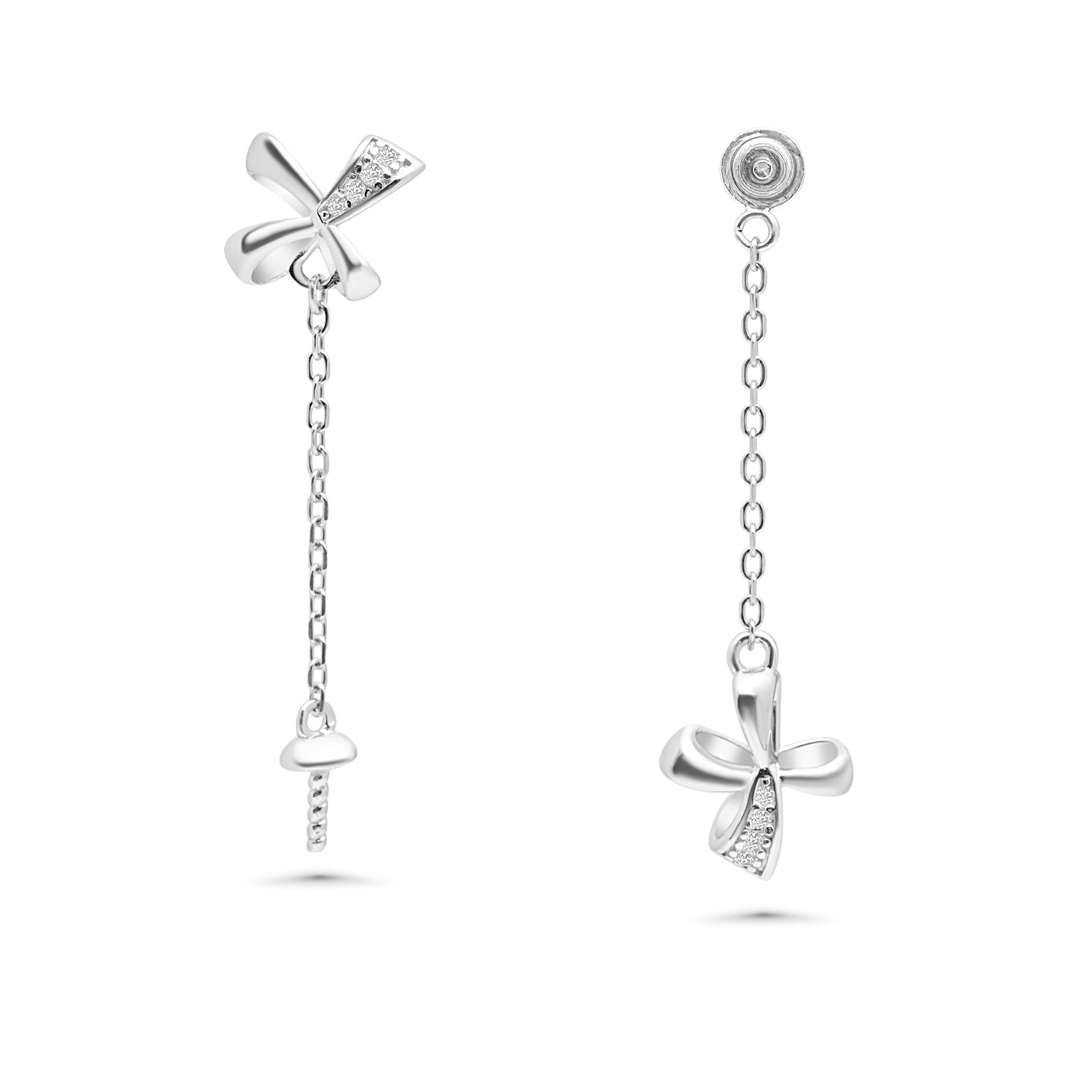 Dangle Earring Bails 925 Silver for Pearl SC424