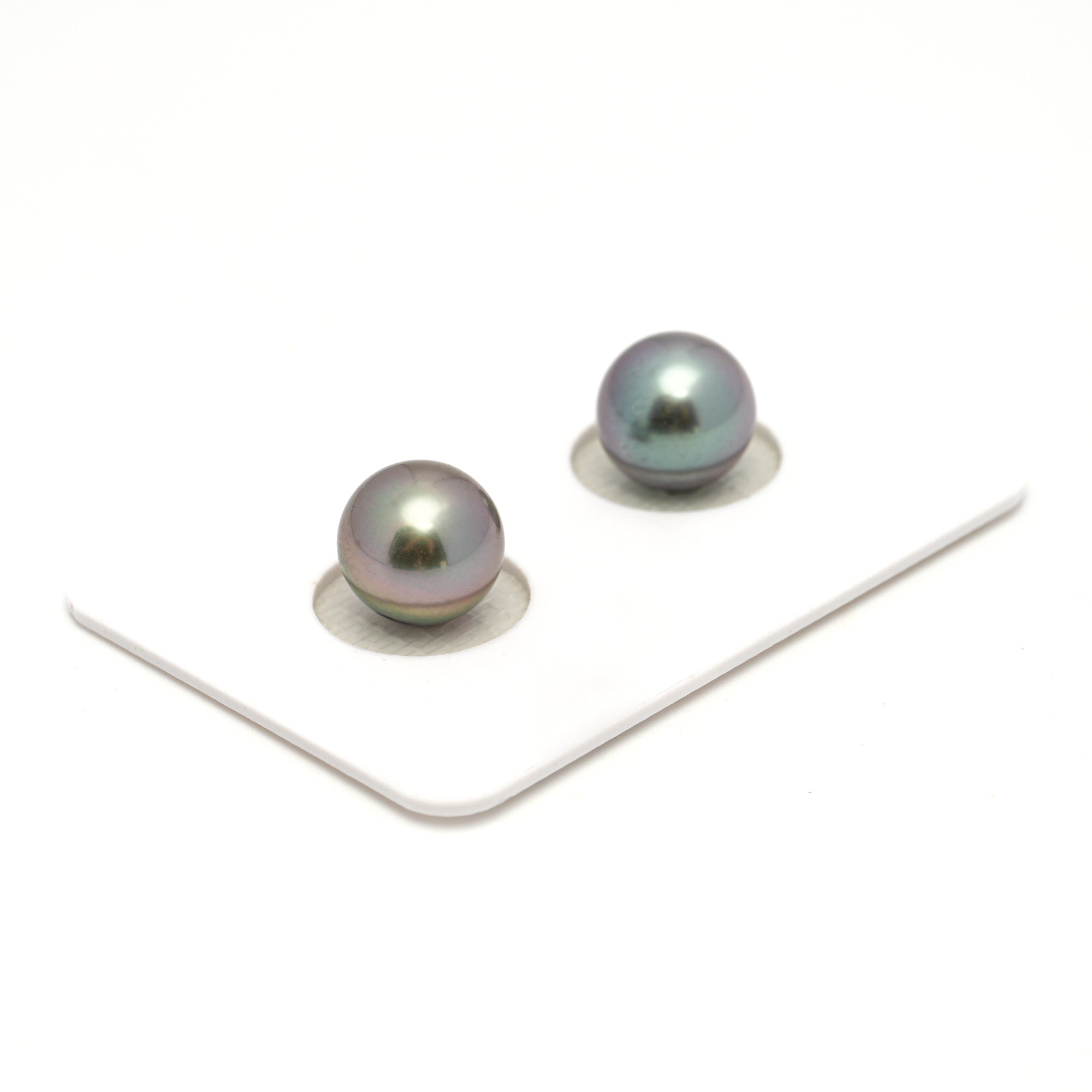 2pcs "Top Luster" Light Mix 9.3-9.5mm - RSR AAA Quality Tahitian Pearl Pair ER1755 OR13
