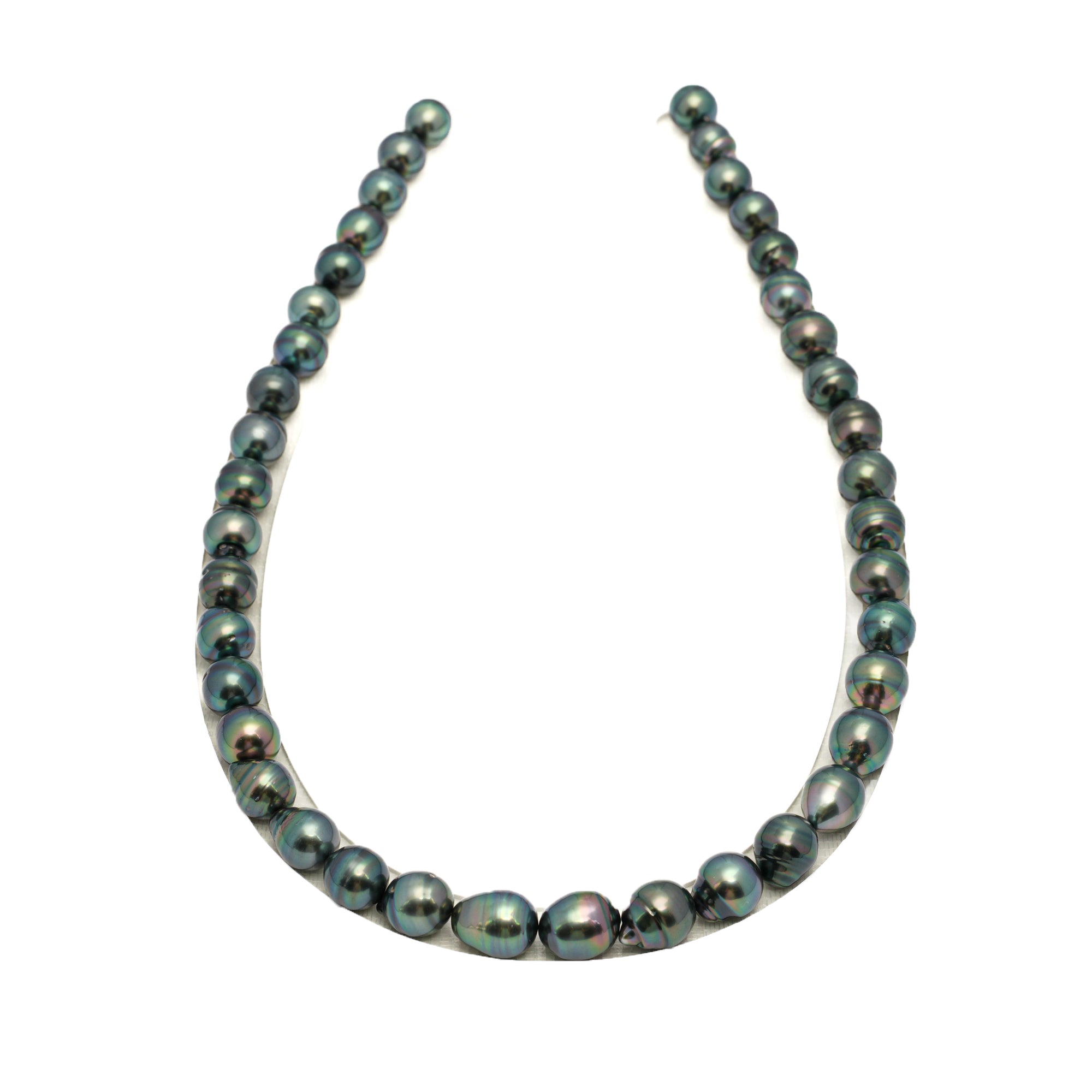 40pcs Green 8-11mm - CL/SB AAA/AA Quality Tahitian Pearl Necklace NL1722 TH5