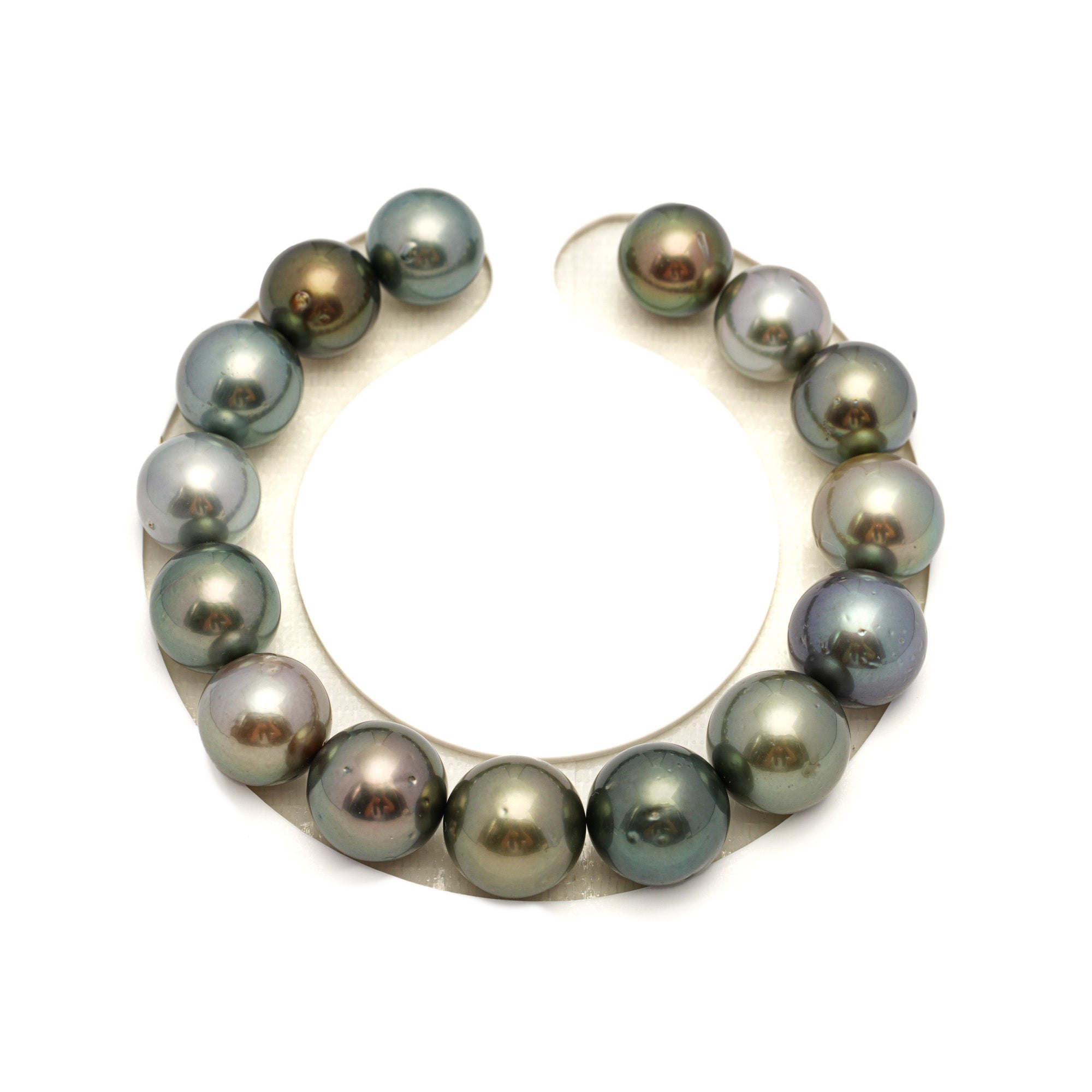 15pcs Multicolor 10-12mm - RSR AA/A Quality Tahitian Pearl Bracelet BR2383 OR12