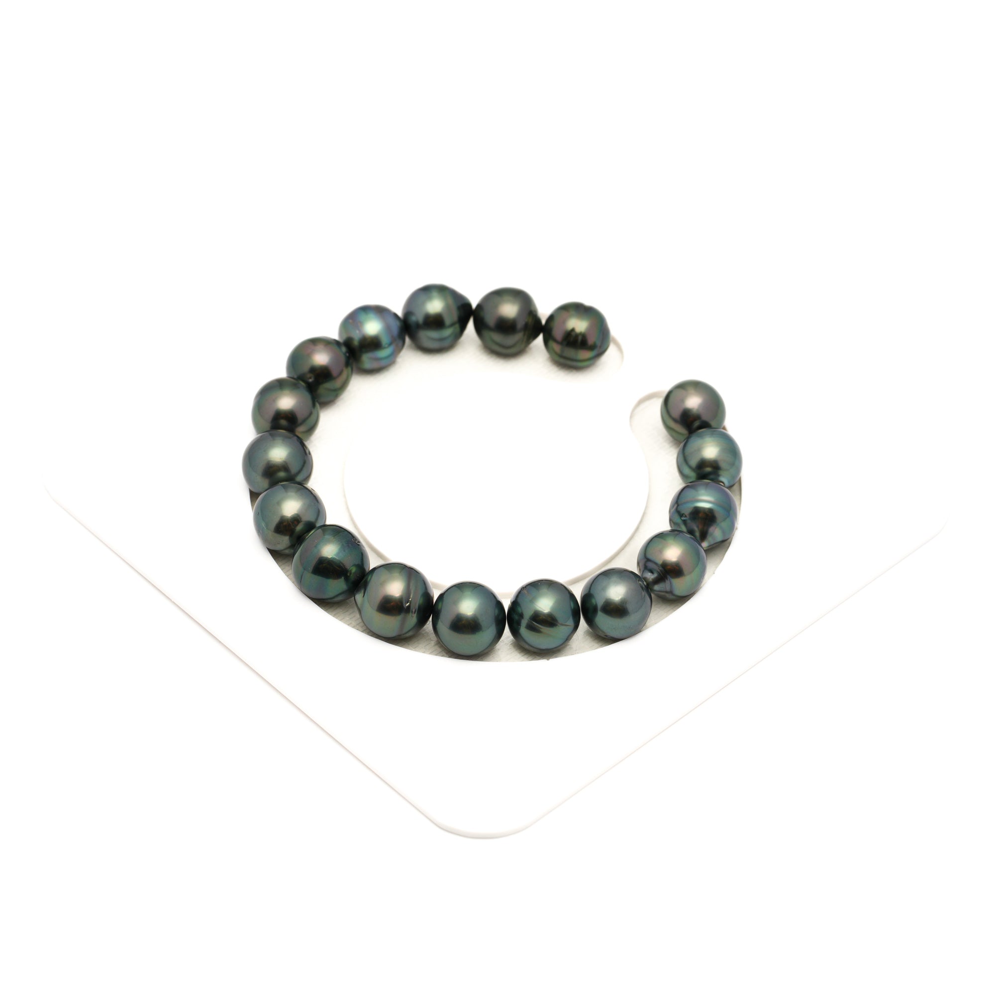 17pcs Dark Green 9-11mm - SB AAA/AA Quality Tahitian Pearl Bracelet BR2440 LP1