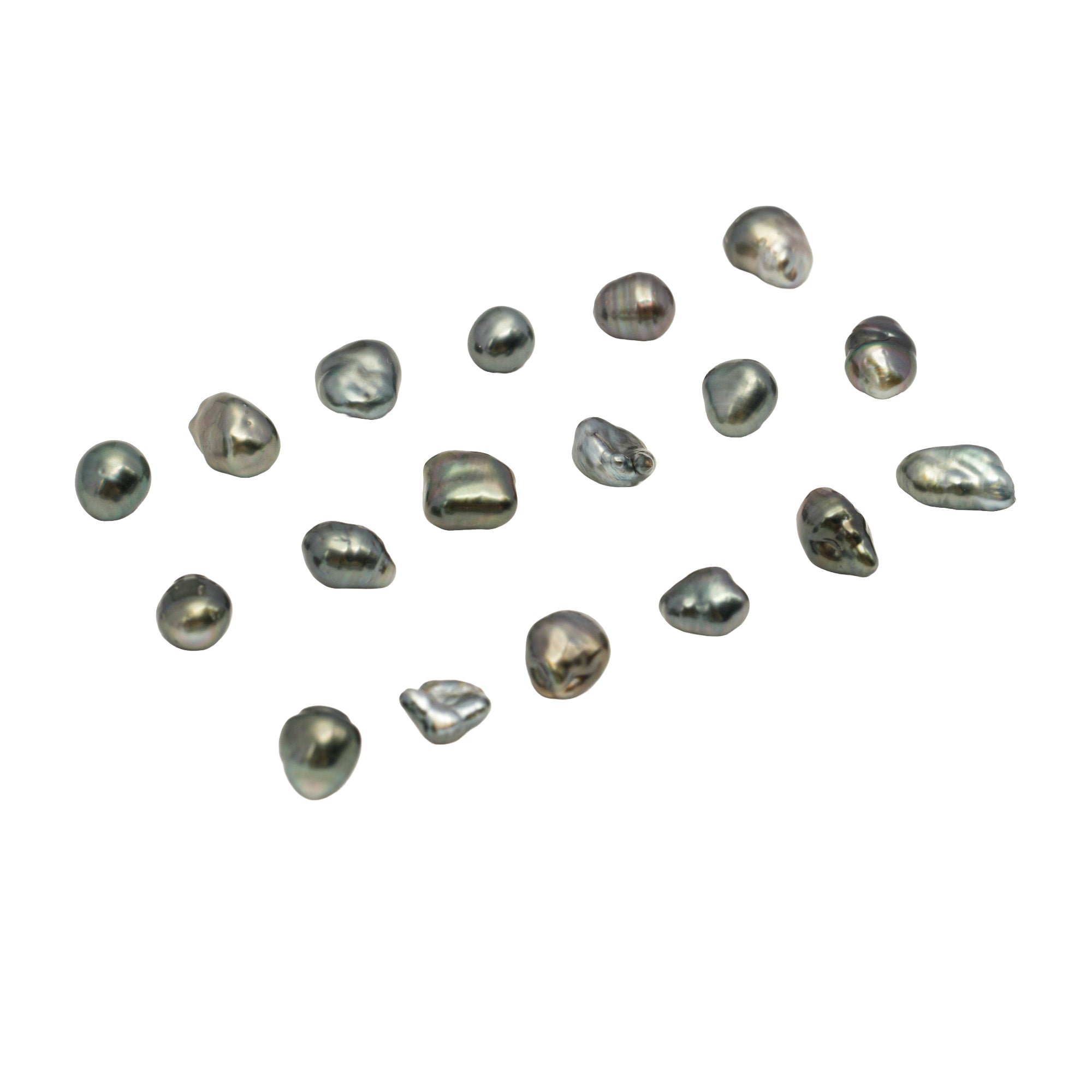 18pcs "High Luster" Green Mix 5-6mm - 8.4g KESHI AAA Quality Tahitian Pearl Keshi MP555 CM3