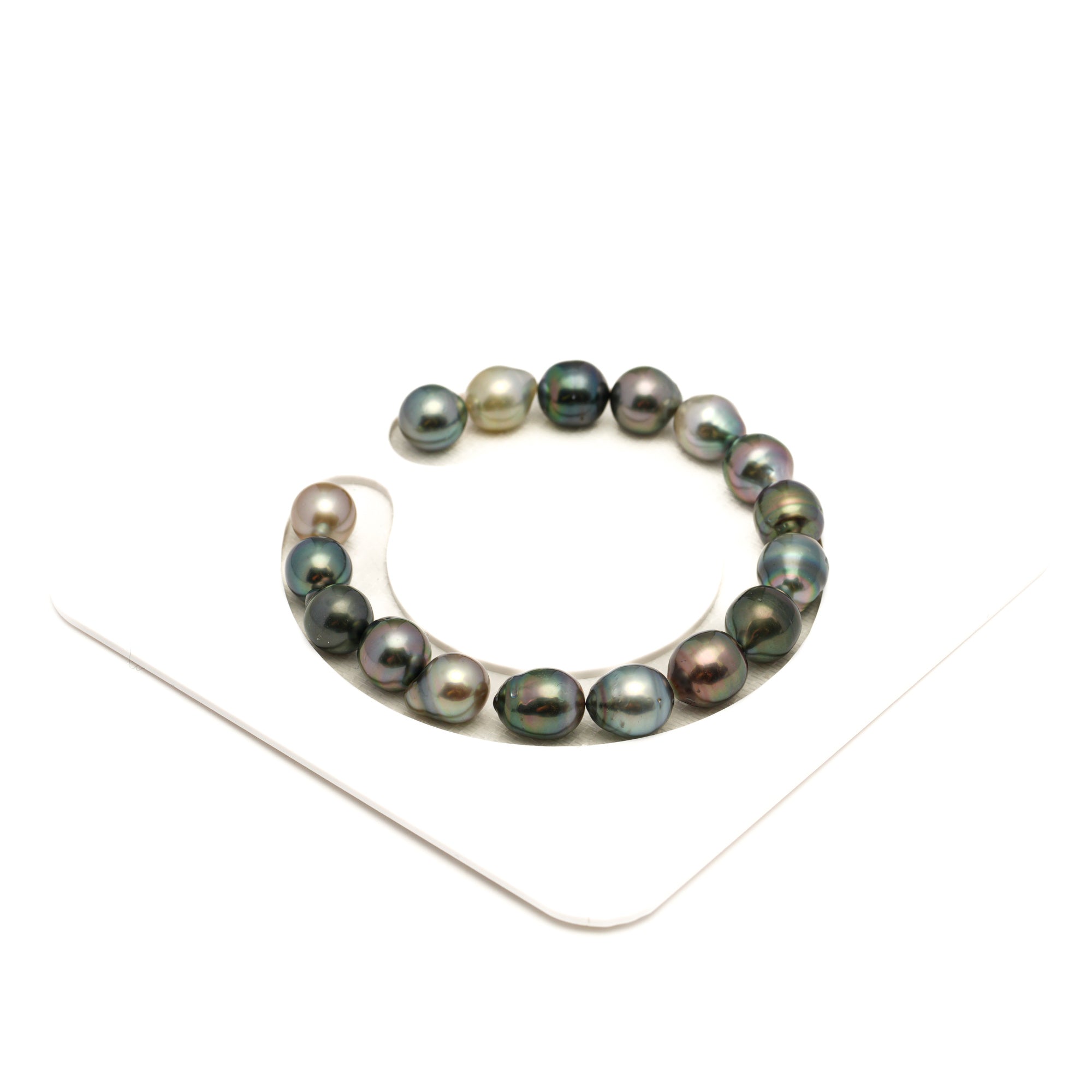 17pcs "Mid Luster" Multicolor 8-9mm - SB AAA/AA Quality Tahitian Pearl Bracelet BR2496 LP2