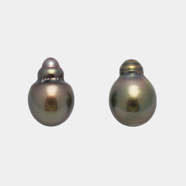 2pcs Brown 11.6-11.9mm - SB AAA Quality Tahitian Pearl Pair ER868